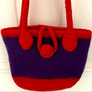 CUTE VINTAGE BOILED WOOL PURSE
